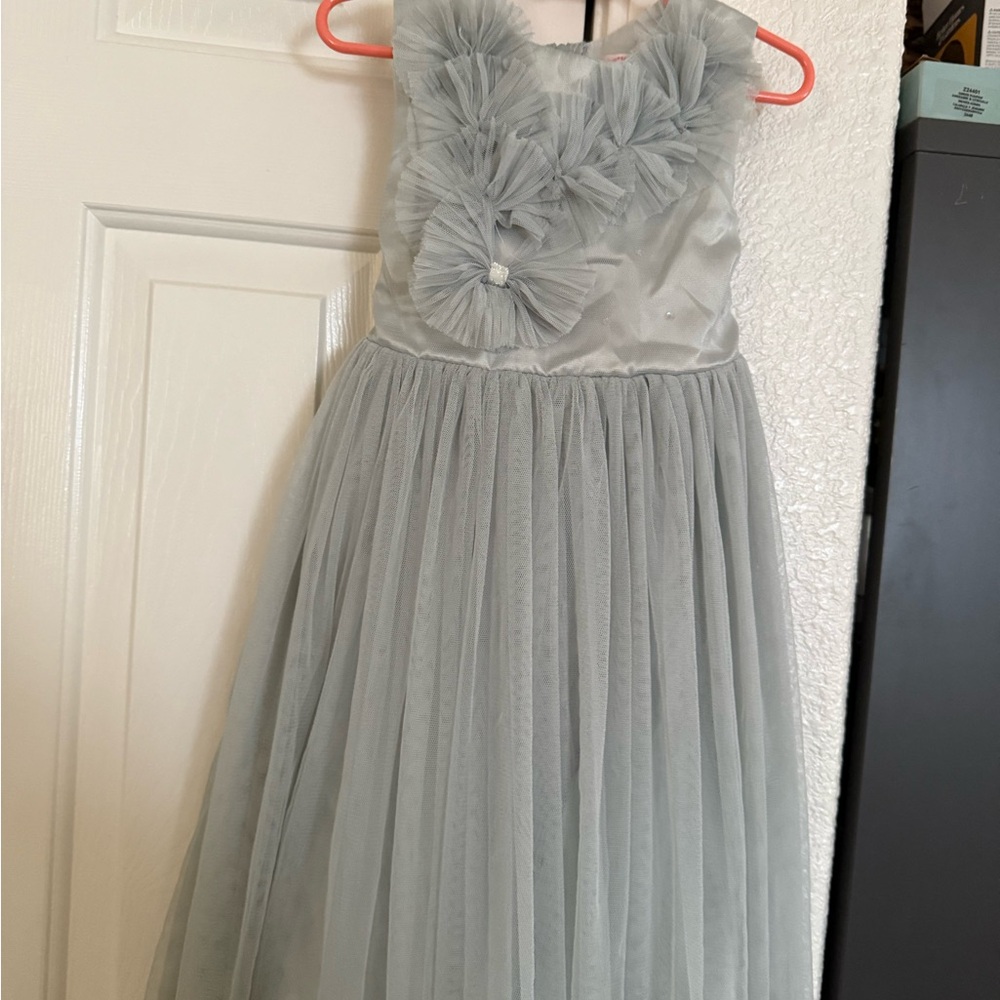 Popatu Gray Tulle Kids Dress